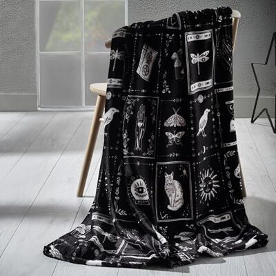 Catherine Lansfield förtrollad häxa mysig fleece 130 x 170 cm filt överkast svart Catherine Lansfield förtrollad häxa mysig fleece 130 x 170 cm filt överkast svart