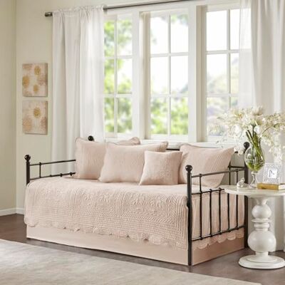 Madison Park Lyxsängkläder för alla årstider med sängkjol, matchande örngott, dekorativ kudde, mikrofiber, rouge, dagbädd Madison Park Lyxsängkläder för alla årstider med sängkjol, matchande örngott, dekorativ kudde, mikrofiber, rouge, dagbädd