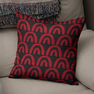 Bonamaison dekorativt kuddöverdrag röd svart prydnadskudde överdrag, heminredning örngott för vardagsrum, soffa, sovrum, storlek: 50 x 50 cm – designad och tillverkad i Turkiet Bonamaison dekorativt kuddöverdrag röd svart prydnadskudde överdrag, heminredning örngott för vardagsrum, soffa, sovrum, storlek: 50 x 50 cm – designad och tillverkad i Turkiet