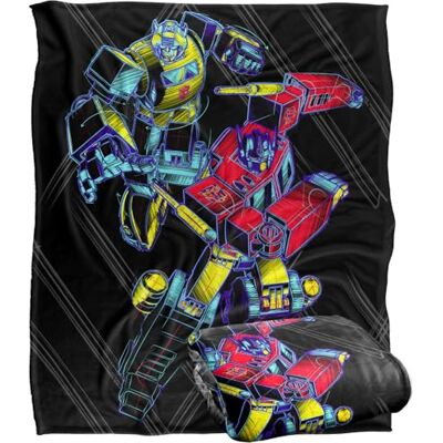 LOGOVISION Transformers filt, 152 x 127 cm Sketchy Optimus och Bumblebee silkeslen känsla supermjuk överkastfilt LOGOVISION Transformers filt, 152 x 127 cm Sketchy Optimus och Bumblebee silkeslen känsla supermjuk överkastfilt