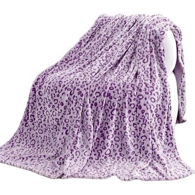 MIBOI Lila leopardfilt mjuk varm filt fleece för bäddsoffa 127 x 152 cm MIBOI Lila leopardfilt mjuk varm filt fleece för bäddsoffa 127 x 152 cm