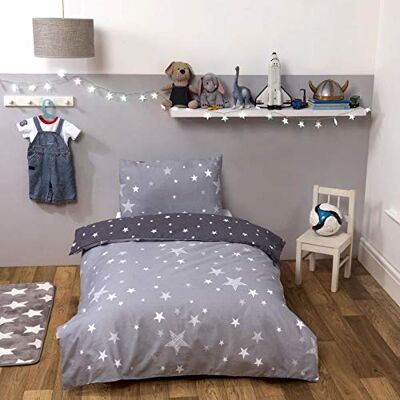 Dreamscene - Stars - Grå - Duvetklädset Dreamscene - Stars - Grå - Duvetklädset