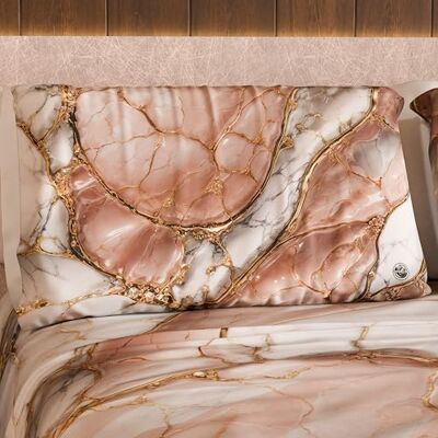 PETTI Artigiani Italiani MARBLELIZED par kuddfodral med dubbelsidig utskrift, 50 x 80 cm, örngott med elegant marmorutseende, rosa marmor, presentidé, 100% tillverkad i Italien PETTI Artigiani Italiani MARBLELIZED par kuddfodral med dubbelsidig utskrift, 50 x 80 cm, örngott med elegant marmorutseende, rosa marmor, presentidé, 100% tillverkad i Italien