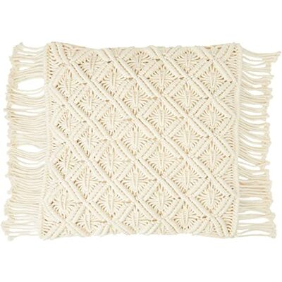 Mood collection Humörsamling makramé tryckt standardkudde, 45 x 45 cm, polyester ecru, en storlek Mood collection Humörsamling makramé tryckt standardkudde, 45 x 45 cm, polyester ecru, en storlek