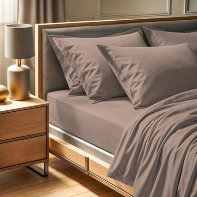 Nuit Des Rêves Premium Ranforce King Fitted Sheet (160 x 200 + 30 cm), 100% bomull, 145 trådantal: beige maskintvättbar i 30 °C Mjuk och hållbar för ultimat komfort Nuit Des Rêves Premium Ranforce King Fitted Sheet (160 x 200 + 30 cm), 100% bomull, 145 trådantal: beige maskintvättbar i 30 °C Mjuk och hållbar för ultimat komfort