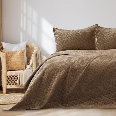 RESTILO AmeliaHome Laila Velvet överkast polyester cappuccino 220 x 240 cm RESTILO AmeliaHome Laila Velvet överkast polyester cappuccino 220 x 240 cm