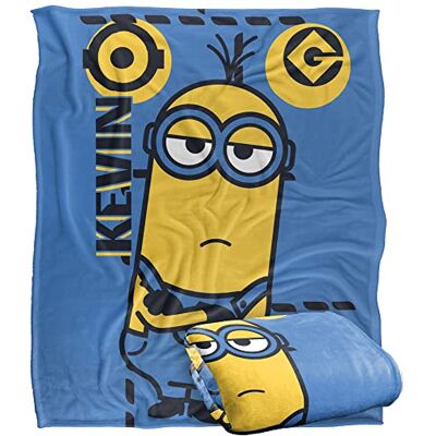 LOGOVISION Minions Kevin blå silkeslen känsla supermjuk filt 152 x 127 cm LOGOVISION Minions Kevin blå silkeslen känsla supermjuk filt 152 x 127 cm