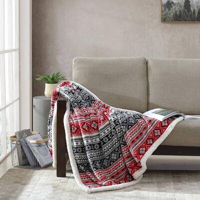 Eddie Bauer – prydnadsfilt, supermjuk vändbara sherpa fleece-sängkläder, perfekta jul- och vita elefantgåvor, mysig pläd heminredning (Fair Isle, kast) Eddie Bauer – prydnadsfilt, supermjuk vändbara sherpa fleece-sängkläder, perfekta jul- och vita elefantgåvor, mysig pläd heminredning (Fair Isle, kast)