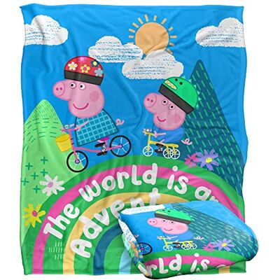 LOGOVISION Peppa Pig barn silkeslen touch filt, 152 x 127 cm World is an Adventure Peppa and George LOGOVISION Peppa Pig barn silkeslen touch filt, 152 x 127 cm World is an Adventure Peppa and George