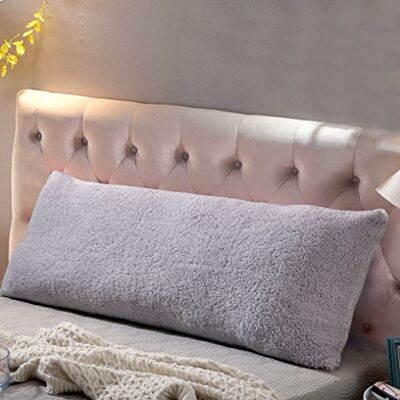 Reafort Ultramjuk sherpa kroppskudde överdrag/fodral med dragkedja 53 cm x 137 cm (53 cm x 137 cm kroppskudde, silvergrå) Reafort Ultramjuk sherpa kroppskudde överdrag/fodral med dragkedja 53 cm x 137 cm (53 cm x 137 cm kroppskudde, silvergrå)