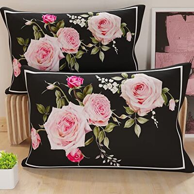 PETTI Artigiani Italiani PETTI Hantverkare Italienska Örngott Par, Digital Printing Kuddar, Kuddelock, 100% Anti-allergisk Microfiber, Blommor Grå PETTI Artigiani Italiani PETTI Hantverkare Italienska Örngott Par, Digital Printing Kuddar, Kuddelock, 100% Anti-allergisk Microfiber, Blommor Grå