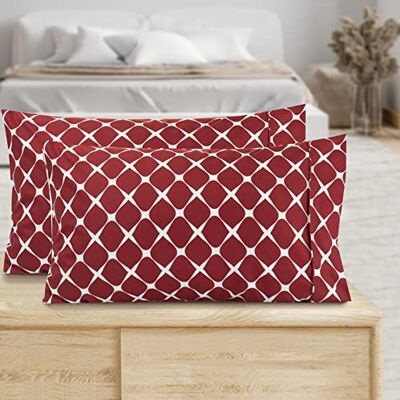 Elegant Comfort Mönster tryckta örngott 2-delat set egyptisk kvalitet 1 500 trådantal tidlösa klassiska mönster mjuk och slät väv, skrynkelbeständig, Bloomingdale Queen örngott, vinröd Elegant Comfort Mönster tryckta örngott 2-delat set egyptisk kvalitet 1 500 trådantal tidlösa klassiska mönster mjuk och slät väv, skrynkelbeständig, Bloomingdale Queen örngott, vinröd