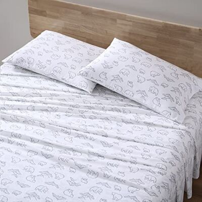 Eddie Bauer – tvillinglakan, bomull percale sängklädesset, 3 delar, skarp och cool heminredning (mokey Bear Camp Grå, tvilling) Eddie Bauer – tvillinglakan, bomull percale sängklädesset, 3 delar, skarp och cool heminredning (mokey Bear Camp Grå, tvilling)