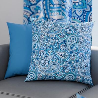 PETTI Artigiani Italiani Ett par örngott 50 x 50 cm i mikrofiber, kuddar för sovrum, soffa, vardagsrum, set med 2 örngott, örngott paisley ljusblå, 100% tillverkad i Italien PETTI Artigiani Italiani Ett par örngott 50 x 50 cm i mikrofiber, kuddar för sovrum, soffa, vardagsrum, set med 2 örngott, örngott paisley ljusblå, 100% tillverkad i Italien