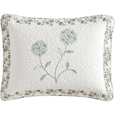Beatrice Home Fashions Beatrice hem mode nejlika blommigt broderat quiltat överkast, lätt, alla årstider, standard skum, salvia Beatrice Home Fashions Beatrice hem mode nejlika blommigt broderat quiltat överkast, lätt, alla årstider, standard skum, salvia