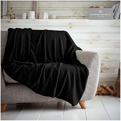 GC GAVENO CAVAILIA Teddy Soft Filt, Fluffiga filtar för soffor ELLER Settees, Lyxiga sofföverkast, Svart, 150 x 200 cm GC GAVENO CAVAILIA Teddy Soft Filt, Fluffiga filtar för soffor ELLER Settees, Lyxiga sofföverkast, Svart, 150 x 200 cm