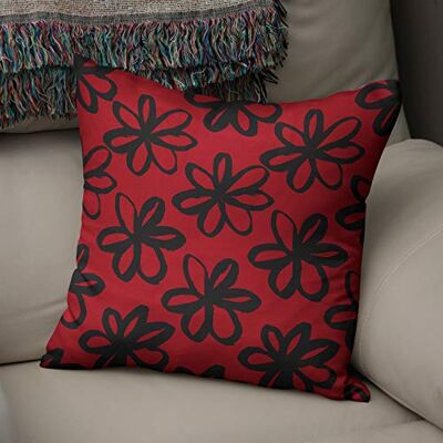 Bonamaison dekorativt kuddöverdrag röd svart prydnadskudde överdrag, heminredning örngott för vardagsrum, soffa, sovrum, storlek: 50 x 50 cm – designad och tillverkad i Turkiet Bonamaison dekorativt kuddöverdrag röd svart prydnadskudde överdrag, heminredning örngott för vardagsrum, soffa, sovrum, storlek: 50 x 50 cm – designad och tillverkad i Turkiet
