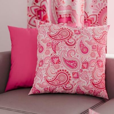 PETTI Artigiani Italiani Ett par örngott 50 x 50 cm i mikrofiber, kuddar för sovrum, soffa, vardagsrum, set med 2 örngott, örngott Paisley rosa, 100% tillverkat i Italien PETTI Artigiani Italiani Ett par örngott 50 x 50 cm i mikrofiber, kuddar för sovrum, soffa, vardagsrum, set med 2 örngott, örngott Paisley rosa, 100% tillverkat i Italien
