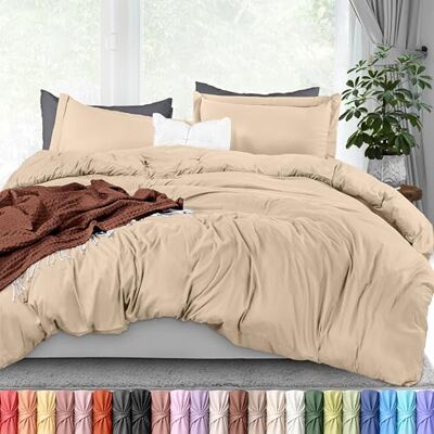 Utopia Bedding 3-delat sängkläder med dragkedja för queen size-säng 1 påslakan med 2 kuddfodral i mjuk borstad mikrofiber 228 x 228 cm (för queen size-säng Utopia Bedding 3-delat sängkläder med dragkedja för queen size-säng 1 påslakan med 2 kuddfodral i mjuk borstad mikrofiber 228 x 228 cm (för queen size-säng