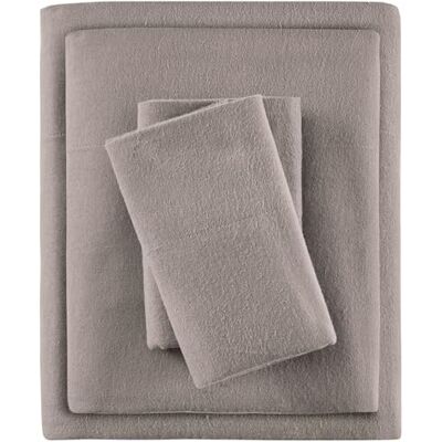SLEEP PHILOSOPHY True North mysig flanell varmt 100% bomullslakan nyhet tryck djur stjärnor söt ultramjuk kallt väder sängkläder set, tvilling, grå solid 3 delar SLEEP PHILOSOPHY True North mysig flanell varmt 100% bomullslakan nyhet tryck djur stjärnor söt ultramjuk kallt väder sängkläder set, tvilling, grå solid 3 delar