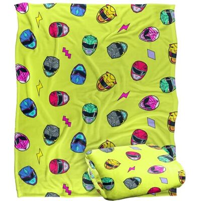 LOGOVISION Power Rangers filt, 152 x 127 cm hjälmmönster silkeslen känsla supermjuk överkastfilt LOGOVISION Power Rangers filt, 152 x 127 cm hjälmmönster silkeslen känsla supermjuk överkastfilt