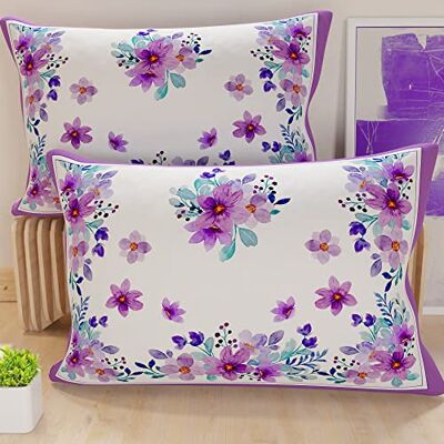 PETTI Artigiani Italiani PETTI Hantverkare Italienska Par örngott Sängkuddar, örngott Digital Printing Design Blommig 03, 100% Microfiber Anallergisk, 100% Made in Italy PETTI Artigiani Italiani PETTI Hantverkare Italienska Par örngott Sängkuddar, örngott Digital Printing Design Blommig 03, 100% Microfiber Anallergisk, 100% Made in Italy