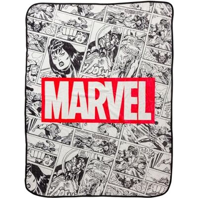 Silver Buffalo Marvel Serier Retro Panel 115 cm x 152 cm Raschel överkast Silver Buffalo Marvel Serier Retro Panel 115 cm x 152 cm Raschel överkast