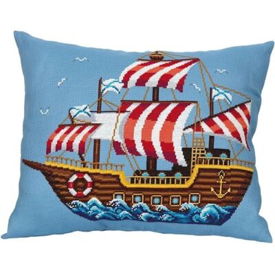 PANNA PD-7176 korsstygnskudde, flerfärgad, 48,5 x 39,5 cm PANNA PD-7176 korsstygnskudde, flerfärgad, 48,5 x 39,5 cm