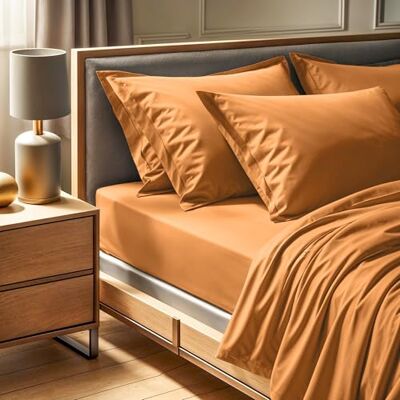 Nuit Des Rêves Premium Ranforce Super King Fitted Sheet (180 x 200 + 30 cm) 100% bomull, 155 trådantal: maskintvättbar vid 30 °C Vibrant Orange för lyxig komfort Nuit Des Rêves Premium Ranforce Super King Fitted Sheet (180 x 200 + 30 cm) 100% bomull, 155 trådantal: maskintvättbar vid 30 °C Vibrant Orange för lyxig komfort