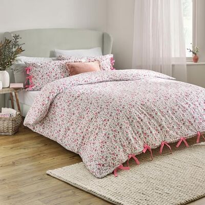 furn. Wylder Nature Hannah påslakanset – 100% tumlad bomull blommiga sängkläder med rosettstängning (rosa – kung) furn. Wylder Nature Hannah påslakanset – 100% tumlad bomull blommiga sängkläder med rosettstängning (rosa – kung)