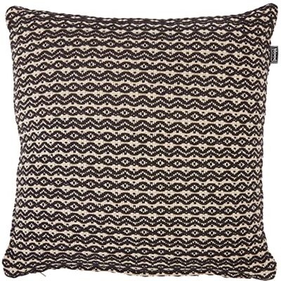 Mood collection Humörsamling våg tryckt standardkudde, 50 x 50 cm, polyester, svart/sten, en storlek Mood collection Humörsamling våg tryckt standardkudde, 50 x 50 cm, polyester, svart/sten, en storlek