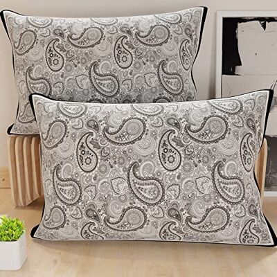 PETTI Artigiani Italiani PETTI Hantverkare Italienska Par örngott Sängkuddar, örngott Digital Printing Design Paisley 01, 100% Microfiber Anallergisk, 100% Made in Italy PETTI Artigiani Italiani PETTI Hantverkare Italienska Par örngott Sängkuddar, örngott Digital Printing Design Paisley 01, 100% Microfiber Anallergisk, 100% Made in Italy