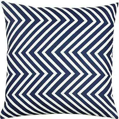 furn. Zig Zag polyesterfylld kudde, blå/vit, 43 x 43 cm furn. Zig Zag polyesterfylld kudde, blå/vit, 43 x 43 cm
