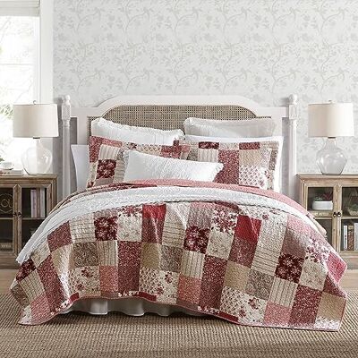 Laura Ashley – Queen påslakanset vändbara bomullssängkläder med matchande örngott, lapptäcksinspirerad heminredning (Celina lapptäcke röd, drottning) Laura Ashley – Queen påslakanset vändbara bomullssängkläder med matchande örngott, lapptäcksinspirerad heminredning (Celina lapptäcke röd, drottning)