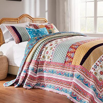 Greenland Home Fashions Greenland Home Thalia quiltat bäddset i 3 delar, jumbo king, tango, ett set Greenland Home Fashions Greenland Home Thalia quiltat bäddset i 3 delar, jumbo king, tango, ett set