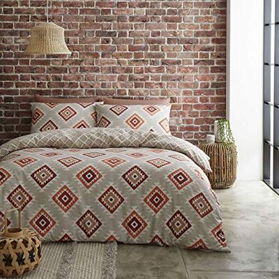 Catherine Lansfield Aztec Easy Care påslakanset krydda Catherine Lansfield Aztec Easy Care påslakanset krydda