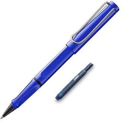 Lamy safari roll-ink blå bläckpatronroller – tidlös klassisk penna med ergonomiskt handtag och linjebredd M – hölje av robust ASA-plast – inkl. bläckpatron + extra patron Lamy safari roll-ink blå bläckpatronroller – tidlös klassisk penna med ergonomiskt handtag och linjebredd M – hölje av robust ASA-plast – inkl. bläckpatron + extra patron