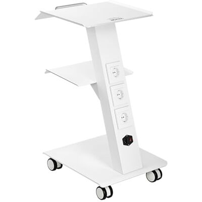 VEVOR Laboratorievagn, medicinsk servicevagn med integrerat uttag, mobil dessert av 3-lagers metall, med roterande hjul, belastning 100 kg, för laboratorium, klinik, skönhetssalong, salong VEVOR Laboratorievagn, medicinsk servicevagn med integrerat uttag, mobil dessert av 3-lagers metall, med roterande hjul, belastning 100 kg, för laboratorium, klinik, skönhetssalong, salong