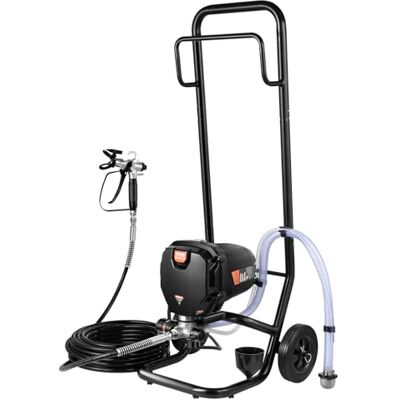 VEVOR Sprayfärgningssystem 750 W 3 000 PSI luftfri spruta med vagn färgpistol med slang 7,6 m 1,2 L/min för inomhusmålning, utomhus, tillbehör, staket VEVOR Sprayfärgningssystem 750 W 3 000 PSI luftfri spruta med vagn färgpistol med slang 7,6 m 1,2 L/min för inomhusmålning, utomhus, tillbehör, staket