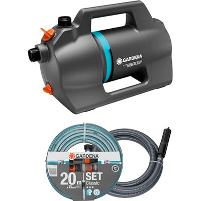 Gardena Trädgårdspump 5000 Silent Set Pumpar: 26% mer flöde vid samma strömförbrukning än föregångaren*, Drift med låg ljudnivå, Regn- och UV-beständigt hölje, (9081-20) Gardena Trädgårdspump 5000 Silent Set Pumpar: 26% mer flöde vid samma strömförbrukning än föregångaren*, Drift med låg ljudnivå, Regn- och UV-beständigt hölje, (9081-20)