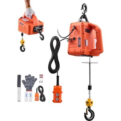 VEVOR Elektrisk vinschlyftningskapacitet 700 kg, bärbar hiss med elektrisk vinsch, 1 500 W, lyfthöjd 7,6 m, 5 m/min med manuell fjärrkontroll VEVOR Elektrisk vinschlyftningskapacitet 700 kg, bärbar hiss med elektrisk vinsch, 1 500 W, lyfthöjd 7,6 m, 5 m/min med manuell fjärrkontroll