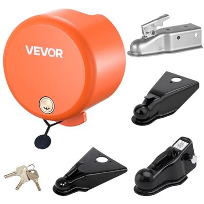 VEVOR Släpvagnslås för 47,5/50,6/58,6 mm kopplingsklämmor, hänglås med 4 nycklar, utdrags- och korrosionsbeständig, kompatibel med platt kant kulkoppling VEVOR Släpvagnslås för 47,5/50,6/58,6 mm kopplingsklämmor, hänglås med 4 nycklar, utdrags- och korrosionsbeständig, kompatibel med platt kant kulkoppling