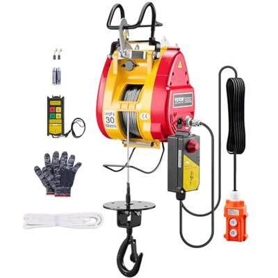 VEVOR 2-i-1 elektrisk lyftvinsch, 500 kg kapacitet, 1 800 W bärbar vinsch, 30 m lyfthöjd, 11 m/min med kabel- och trådlös fjärrkontroll, för garage, lager, fabrik, lyft- och bogsering VEVOR 2-i-1 elektrisk lyftvinsch, 500 kg kapacitet, 1 800 W bärbar vinsch, 30 m lyfthöjd, 11 m/min med kabel- och trådlös fjärrkontroll, för garage, lager, fabrik, lyft- och bogsering