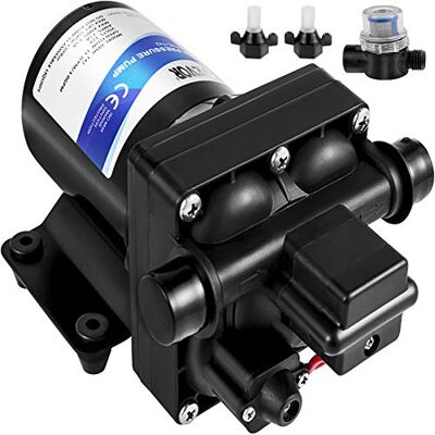VEVOR Färskvattenpump, 12 V självsugande spraypump, 3 GPM RV-vattenpump, med tryckbrytare 45 PSI självsugande vattenpump, avtagbar sil 12 V membranpump VEVOR Färskvattenpump, 12 V självsugande spraypump, 3 GPM RV-vattenpump, med tryckbrytare 45 PSI självsugande vattenpump, avtagbar sil 12 V membranpump