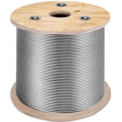 VEVOR Kabel i rostfritt stål 150 m metallkabel rostfritt stål 4,76 mm spole upphängningstråd 7 x 19 trådar brytmotstånd 1678 kg för trappräcken klädlina hängande ljusslinga VEVOR Kabel i rostfritt stål 150 m metallkabel rostfritt stål 4,76 mm spole upphängningstråd 7 x 19 trådar brytmotstånd 1678 kg för trappräcken klädlina hängande ljusslinga