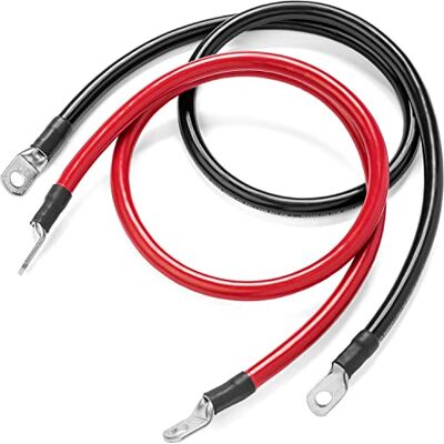 Spartan Power 4 AWG eller 25 mm² 0,30 meter batterikabelset med M10-ringterminaler Spartan Power 4 AWG eller 25 mm² 0,30 meter batterikabelset med M10-ringterminaler