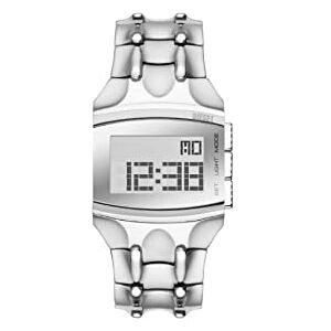 Diesel klocka för män Croco Digi, LCD-urverk, 33 mm silver rostfritt stålfodral med rostfritt stålrem, DZ2155 Diesel klocka för män Croco Digi, LCD-urverk, 33 mm silver rostfritt stålfodral med rostfritt stålrem, DZ2155
