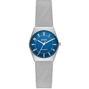 Skagen Grenen Damklocka, solcellsdrivet urverk med armband i rostfritt stål eller läder, Silverton och blå Skagen Grenen Damklocka, solcellsdrivet urverk med armband i rostfritt stål eller läder, Silverton och blå