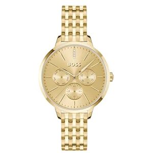 Boss analog multifunktion kvartsur för kvinnor symfoni kollektion med rostfritt stål eller läderarmband, Guld, Metall Boss analog multifunktion kvartsur för kvinnor symfoni kollektion med rostfritt stål eller läderarmband, Guld, Metall