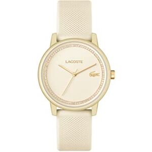 Lacoste Analog quartz klocka för kvinnor med champagnefärgat silikonarmband, 2001288 Lacoste Analog quartz klocka för kvinnor med champagnefärgat silikonarmband, 2001288
